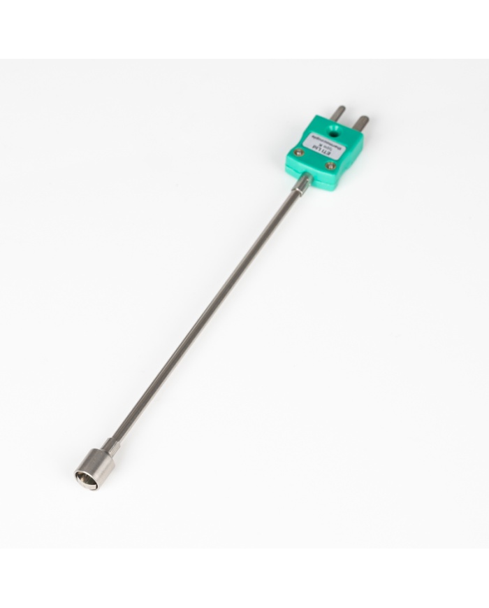 ETI Givare, termoelement typ K, ytgivare, rak, med gummerad anläggningsyta för snabb respons, Ø8 x 120mm, utan kabel för direktinkoppling i termometer