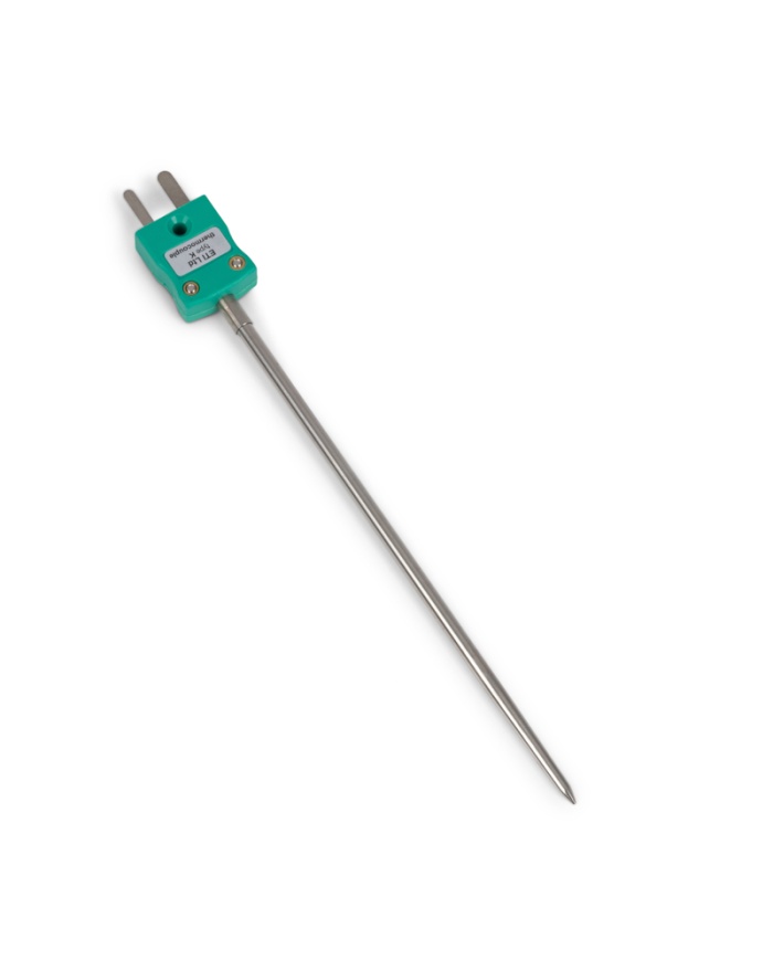ETI Givare, termoelement typ K, rejäl och snabb nålgivare i rostfritt stål för instick, Ø3,3mm x 100mm, utan kabel direkt till termometer
