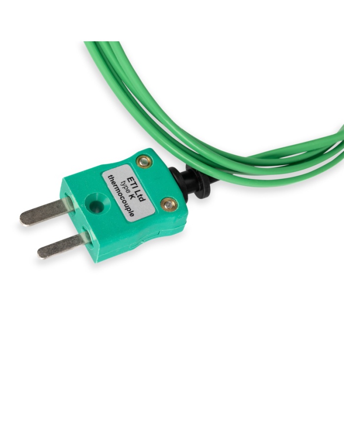 ETI Givare, termoelement typ K, insticksgivare, supersnabb med tunn nål, från Ø1,4 till Ø1mm spets och nållängd 50mm. 1 m kabel