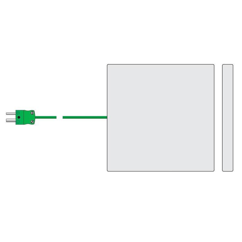ETI Givare, termoelement typ K, simulerar temperatur i livsmedel i kylar och frysar med sin stora mätkropp, 9 x 100 x 100mm. 1 meter kabel