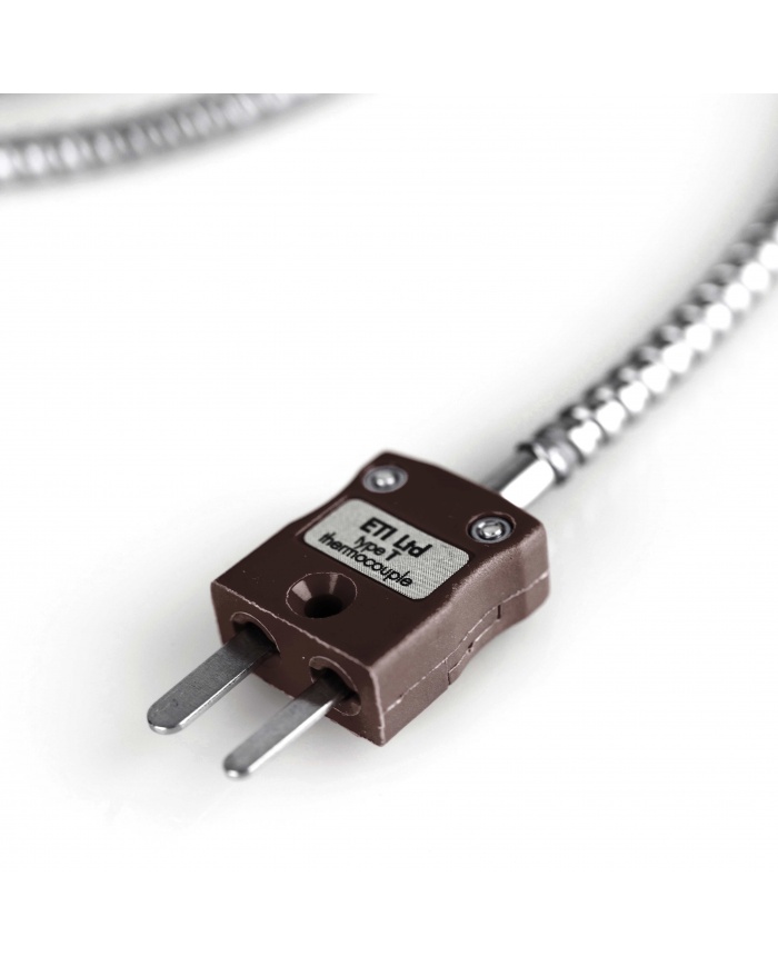 ETI Givare, termoelement typ T, insticksgivare med nål för ugn, 4 x 225mm med 2 meter armerad kabel i rostfritt stål