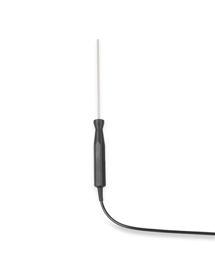 ETI Givare, PT100 RTD-givare, givare för vätskor med handtag, Ø3,3mm x 130mm, 1 meter kabel, Lumberg-kontakt