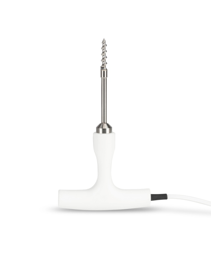 ETI Givare, NTC-termistor, korkskruv-givare med T-handtag för hårda eller semi-frysta livsmedel, Ø8 x 100mm, 1 meter värmetålig PVC-kabel, Lumberg-kontakt