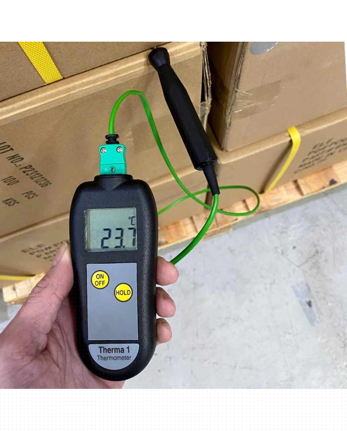 ETI Termometer Therma® 1 för givare termoelement typ K. Exklusive givare. Tålig industri-termometer, mätområde -100 till 1370 °C, upplösning 0,1°C. Med kalibreringscertifikat