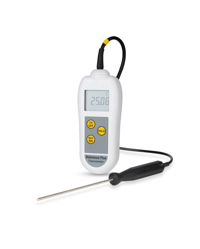 ETI Referens Plus-termometer för att kalibrera andra termometrar. Med Max, Min & Hold-funktion. Levereras med PT100-givare och 5-punkters kalibreringscertifikat