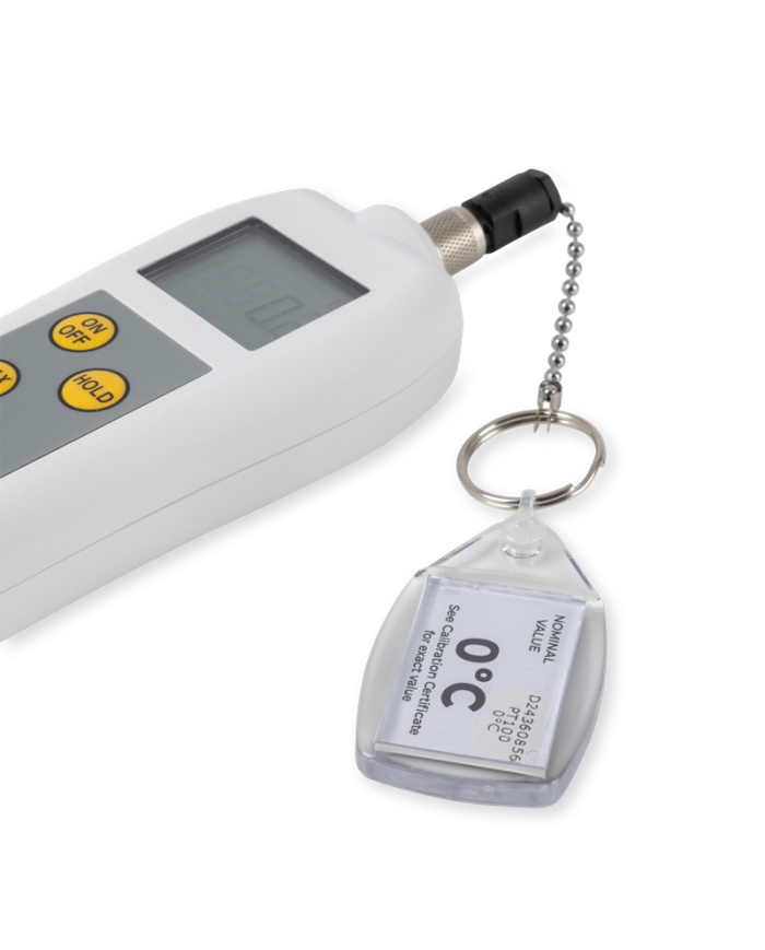 ETI Temperatursimulator för PT100-givare med Lumberg-kontakt. Temperatursimulering 0°C. Kalibreringscertifikat.