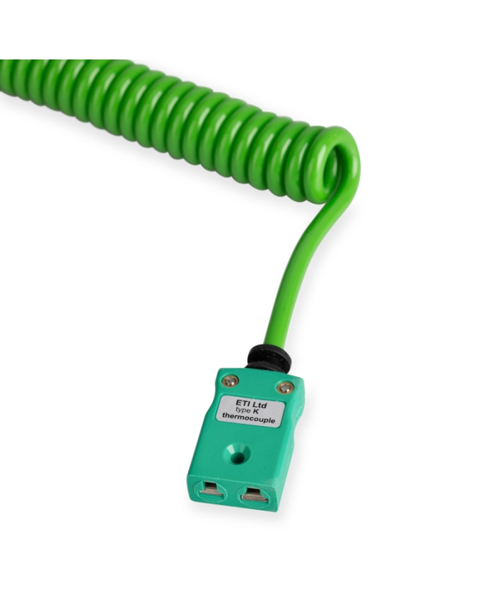 ETI Förlängningskabel för givare termoelement typ K - förlänger din givare med 2 meter, spiralkabel.