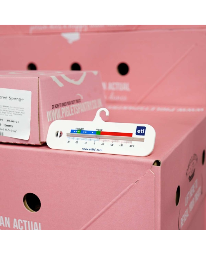 ETI Spritfylld analog kyl/frys-termometer, horisontell avläsning