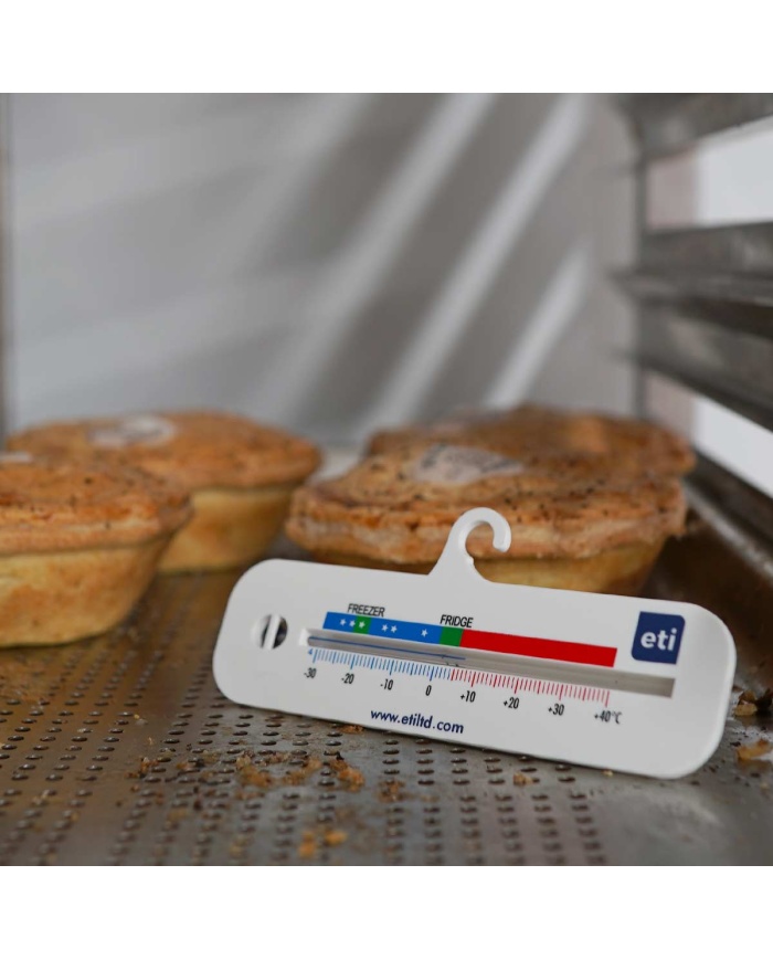 ETI Spritfylld analog kyl/frys-termometer, horisontell avläsning