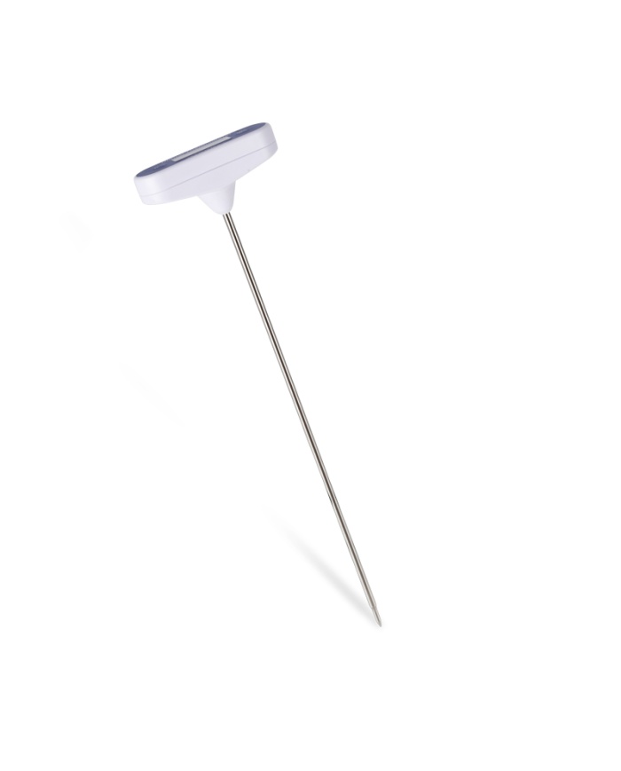 ETI Vattentät instickstermometer 300mm, med display riktad uppåt, med skydd och min- / maxvisning