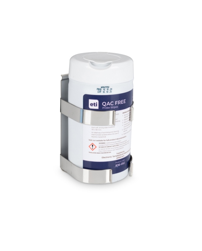 ETI Väggfäste i rostfritt stål passande Probe Wipes rengöringsservetter (17-836-052)