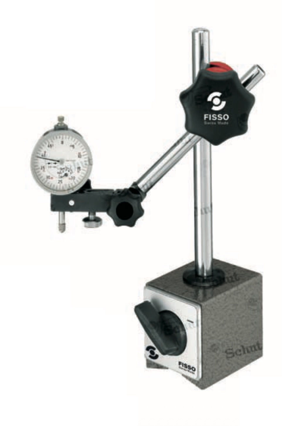 Fisso Base Line stativ för indikatorklocka komplett, kolonn ø14x184 mm, arm ø12x164 mm, bas typ M, magnetkraft 750 N, Swiss Made