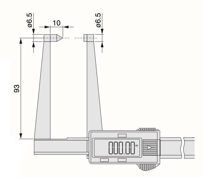Digitalt skjutmått med långa skänklar