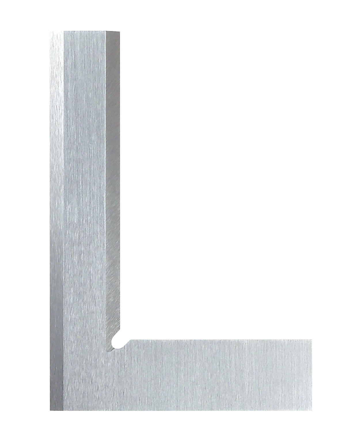 Vinkel med fas, härdad rostfri stål, polerade mätytor, noggrannhet enl. DIN 875/00, mått 150×100 mm, tvärsnitt 25×6 mm