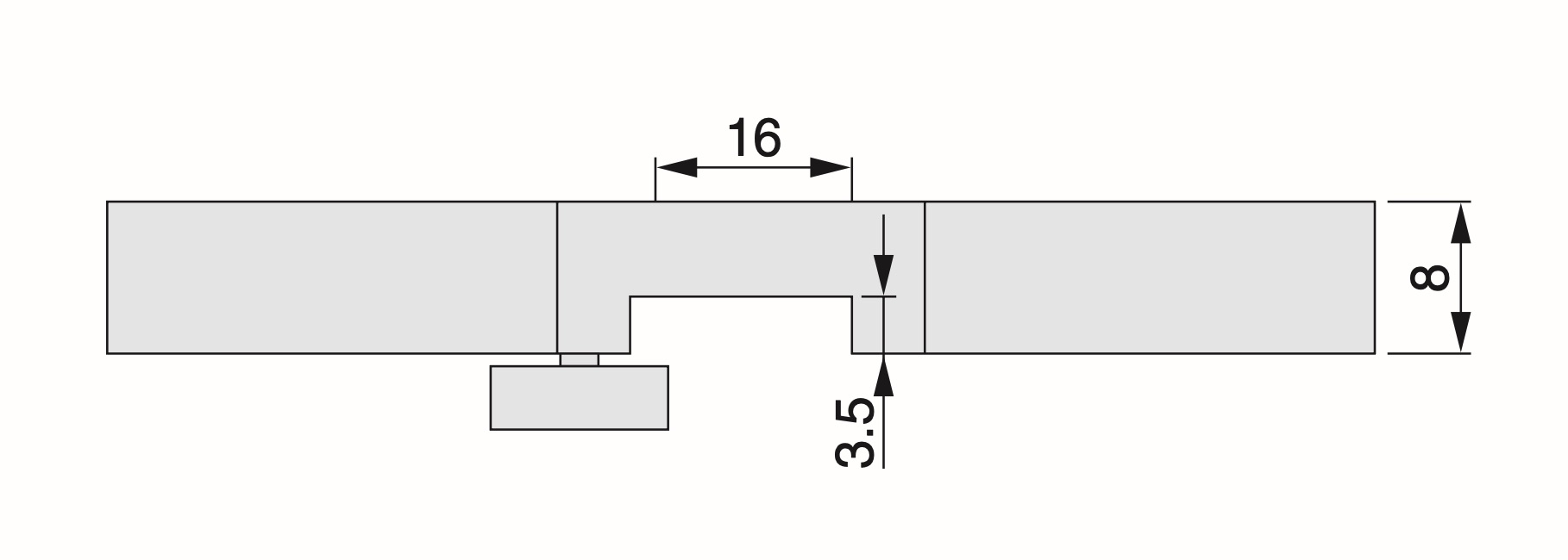 Mäta djup bas 100x8mm